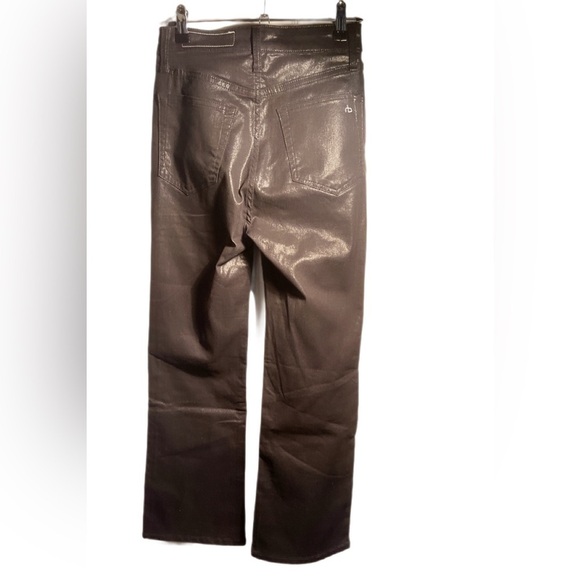 Rag And Bone Casey Black High Rise 5 Pocket Trendy Stylish Ankle Coated Jean 24 - Picture 3 of 5